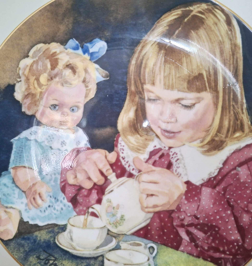 Coalport Tea for Two Collector Plate | Memories of Childhood Series | John Raynes | Barnardo's Charity Limited Edition