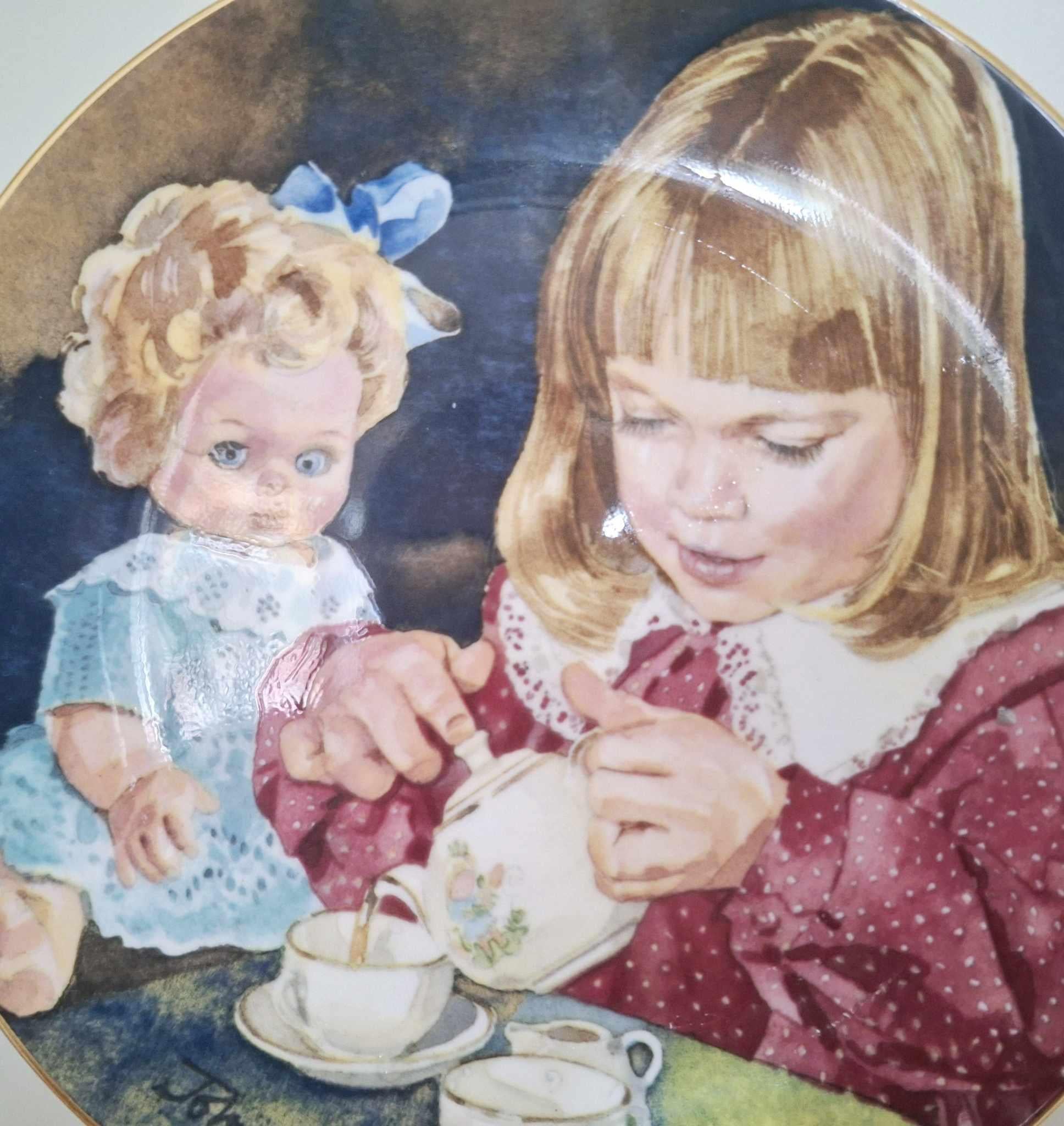 Coalport Tea for Two Collector Plate | Memories of Childhood Series | John Raynes | Barnardo's Charity Limited Edition