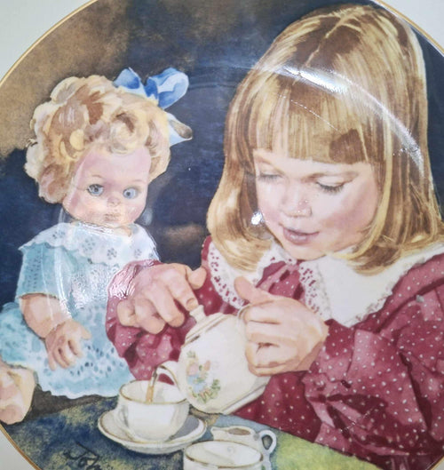 Coalport Tea for Two Collector Plate | Memories of Childhood Series | John Raynes | Barnardo's Charity Limited Edition
