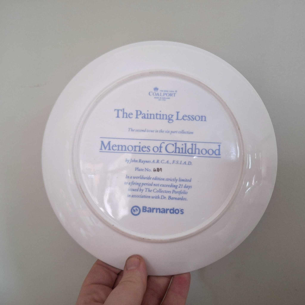 Coalport Plate “The Painting Lesson by John Raynes | Memories of Childhood Series | Barnardos Collector Plate 1980s Art Decor