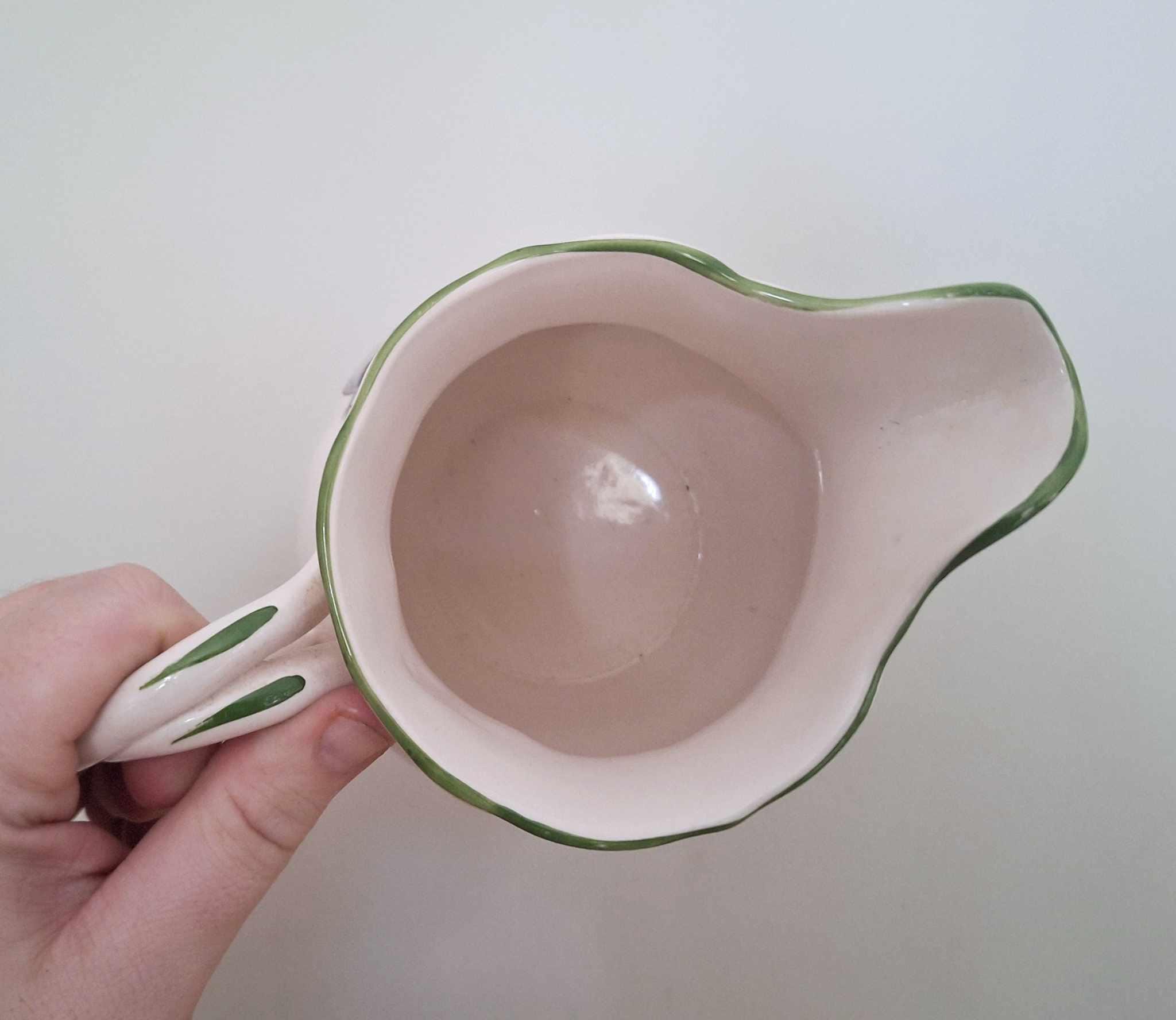 Vintage Pig Jug  Spotted Pig Earthenware Creamer  Farmhouse Style Ceramic Jug  Country Kitchen Decor  Rustic Animal Pitcher