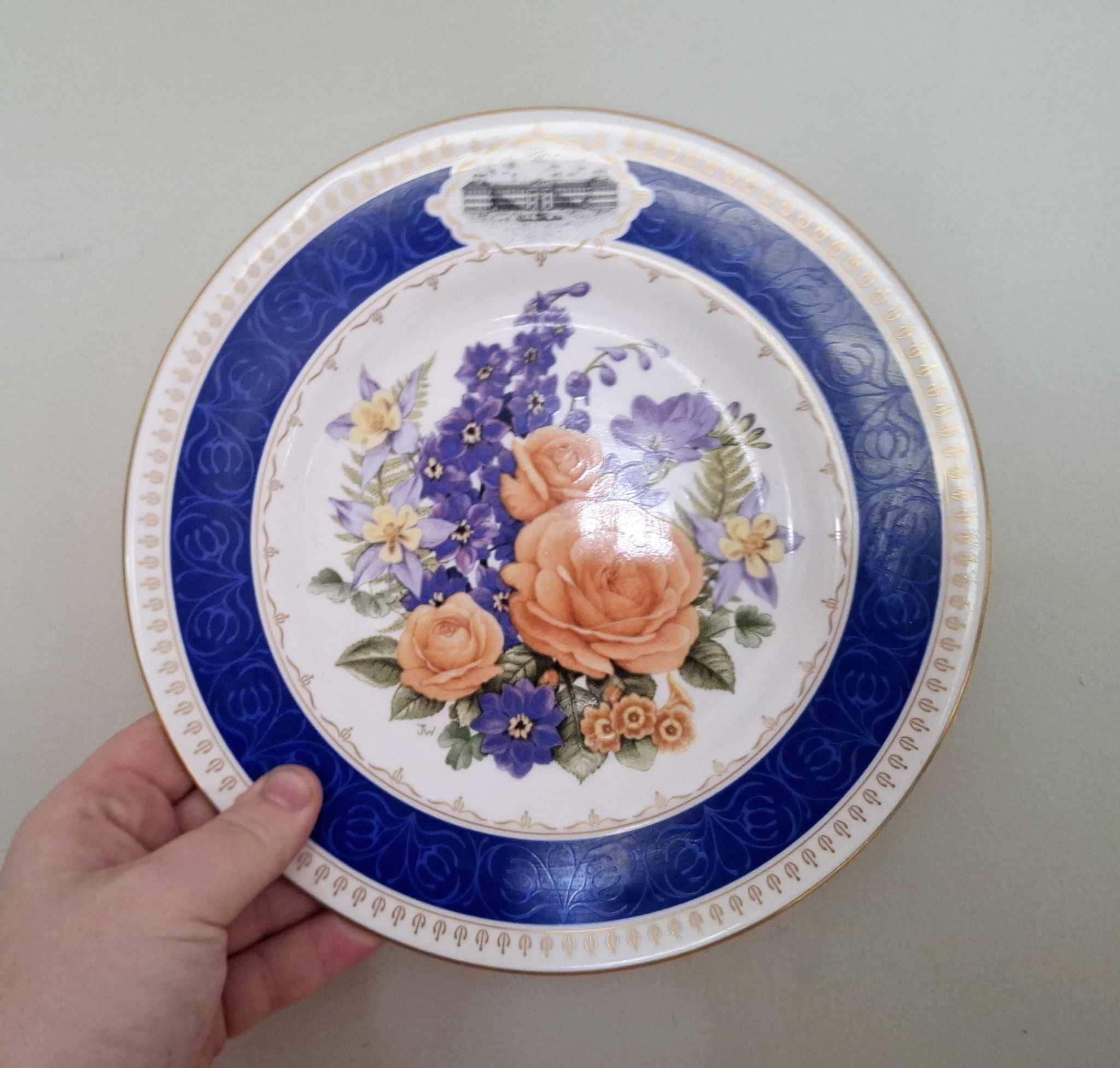 Royal Worcester Chelsea Flower Show Plate 1988 RHS “Chelsea Anniversary Fine Bone China Floral Collector Plate UK Made
