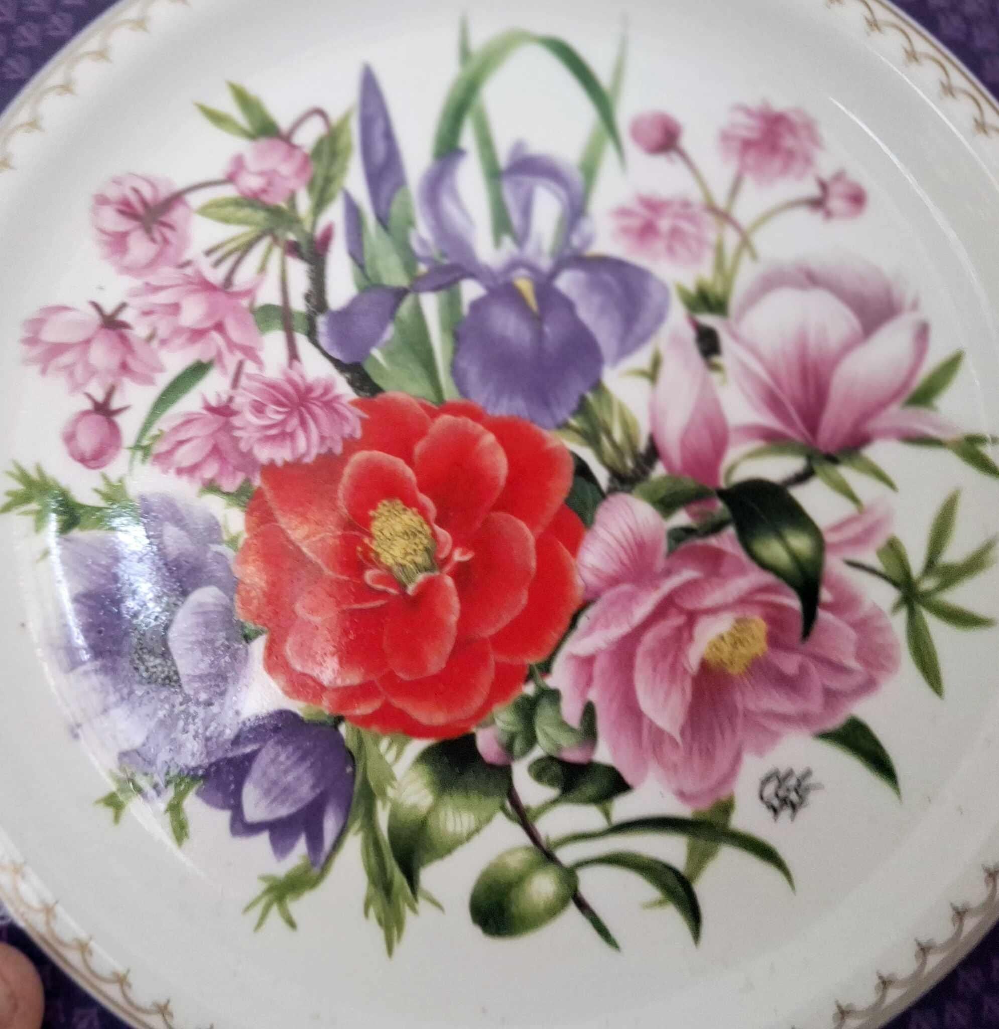 Royal Worcester Chelsea Flower Show Plate 1988 RHS “Chelsea Anniversary Fine Bone China Floral Collector Plate UK Made