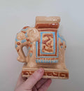 Indian Elephant Statue Plant Pot Stand Sculpture Figurine Pottery Ceramic Elephant Décor Ornament Ivory Green Floor Standing Plant Pot Stand