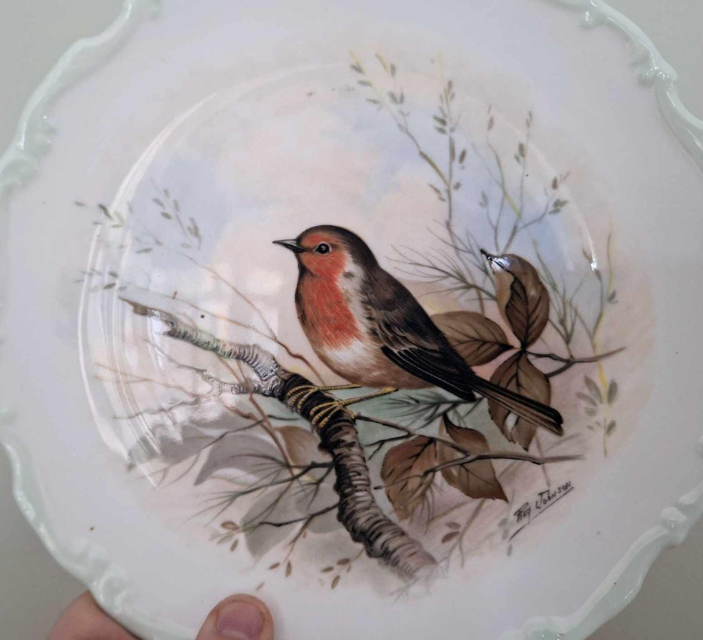 Royal Albert Woodland Birds Collection Plate - Robin (Erithacus rubecula), 1982 Reginald Johnson Art, Fine Bone China