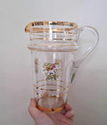 Vintage Glass Jug with Gold Rim and Fox Hunting Scene  Clear Glass Pitcher with Handle, Traditional British Country Style, 1L