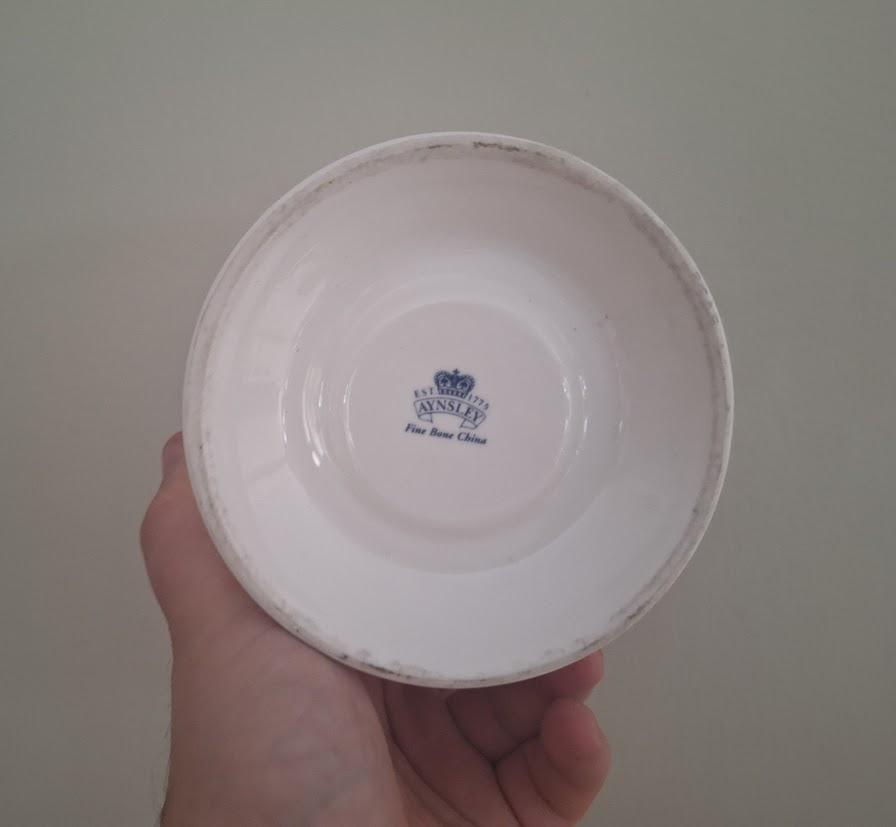 Vintage Aynsley Fine Bone China Floral Tealight Holder | Rose Pattern Wax Melt Burner | Bathroom Decor or Gift Idea