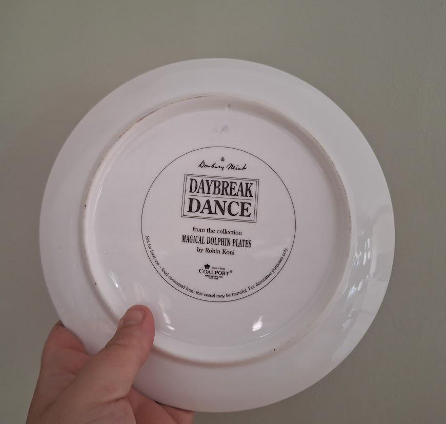 Danbury Mint 'Daybreak Dance' Dolphin Plate by Robin Koni  Coalport China, Magical Dolphin Collection, Ocean Decor, Collectible Wall Plate"