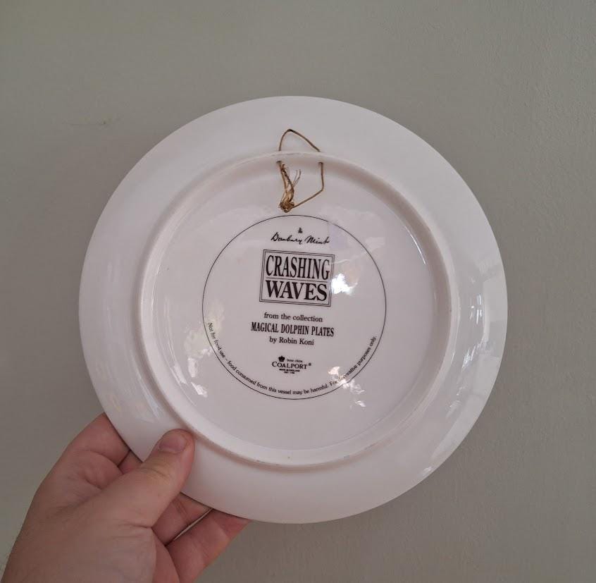 Danbury Mint 'Crashing Waves' Dolphin Plate by Robin Koni  Coalport China, Magical Dolphin Collection, Ocean Decor, Collectible Wall Plate