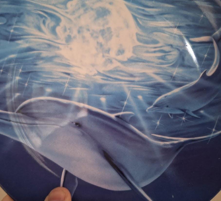 Moonlight Majesty Dolphin Plate by Robin Koni  Danbury Mint Coalport  Magical Dolphin Plate Collection  Wall Art Decor  Collector Plate