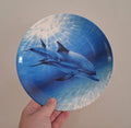 By Her Side Dolphin Plate by Robin Koni  Danbury Mint Coalport  Magical Dolphin Plate Collection  Wall Art Decor  Collector Plate