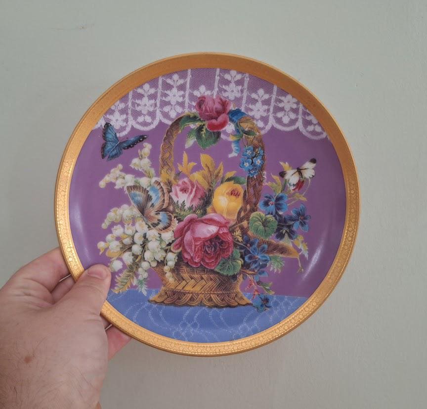 Gloria Vanderbilt "Courtship in Bloom" Decorative Plate  Limited Edition 1993 Collectible Floral Dove Wall Art