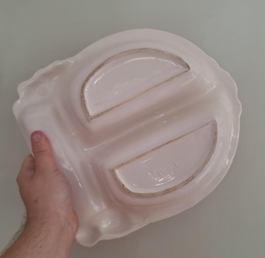 Vintage Ceramic Nut Motif Divided Serving Dish  Italy Style Pottery