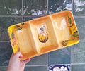 Orangery Hand-Painted Ceramic Divided Serving Dish  Fruit Design