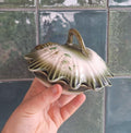Vintage Blakeney Lidded Ceramic Soap Dish or Trinket Bowl  Green Ombre Glaze with Floral Design  Made in England