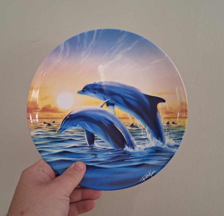 Danbury Mint 'Daybreak Dance' Dolphin Plate by Robin Koni  Coalport China, Magical Dolphin Collection, Ocean Decor, Collectible Wall Plate"