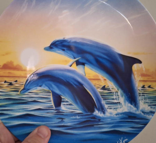 Danbury Mint 'Daybreak Dance' Dolphin Plate by Robin Koni  Coalport China, Magical Dolphin Collection, Ocean Decor, Collectible Wall Plate"