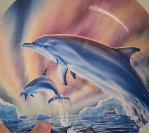 Danbury Mint 'Northern Lights' Dolphin Plate by Robin Koni  Coalport China, Magical Dolphin Collection, Ocean Decor, Collectible Wall Plate