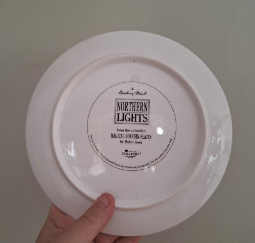 Danbury Mint 'Northern Lights' Dolphin Plate by Robin Koni  Coalport China, Magical Dolphin Collection, Ocean Decor, Collectible Wall Plate
