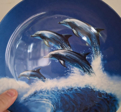 Danbury Mint 'Crashing Waves' Dolphin Plate by Robin Koni  Coalport China, Magical Dolphin Collection, Ocean Decor, Collectible Wall Plate