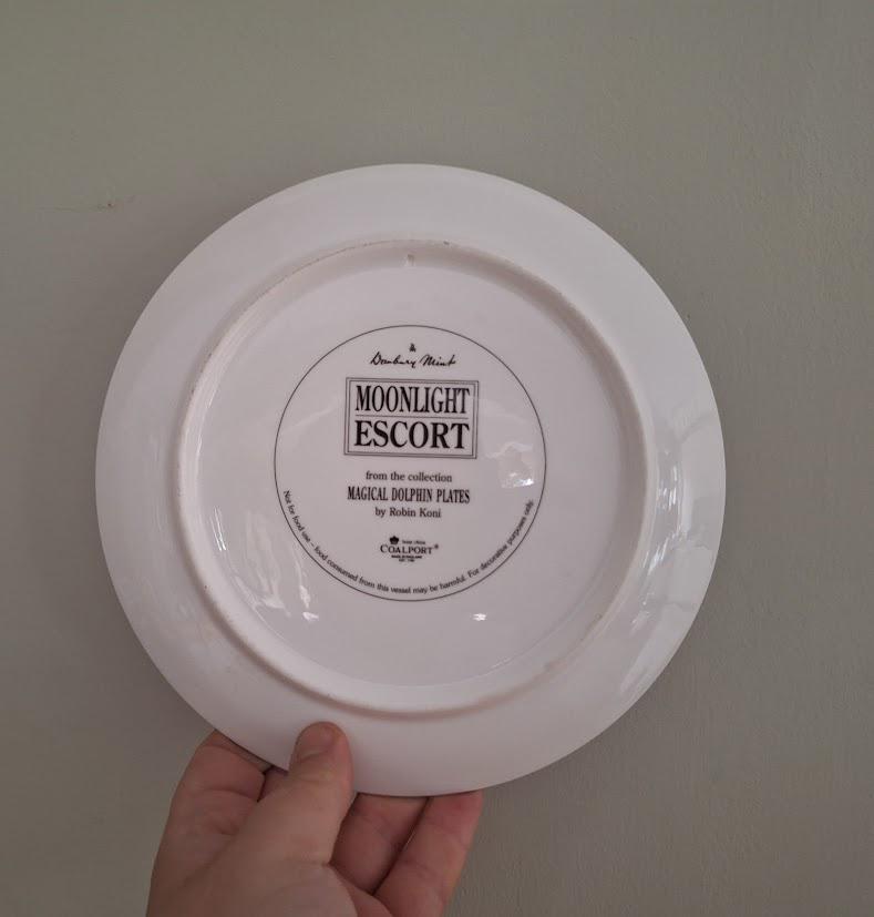 Moonlight Escort Danbury Mint Dolphin Plate by Robin Koni  Coalport Magical Dolphin Collection  Collectible Ocean Art Decor
