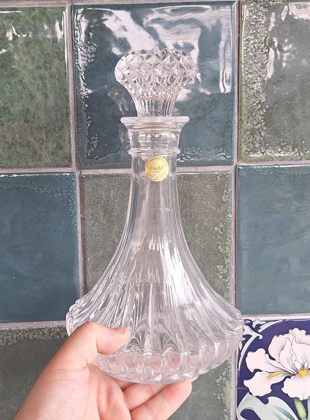 Vintage French Lead Crystal Decanter with Stopper | 24% Lead Crystal | Elegant Barware Gift | Collectible Crystal Bottle