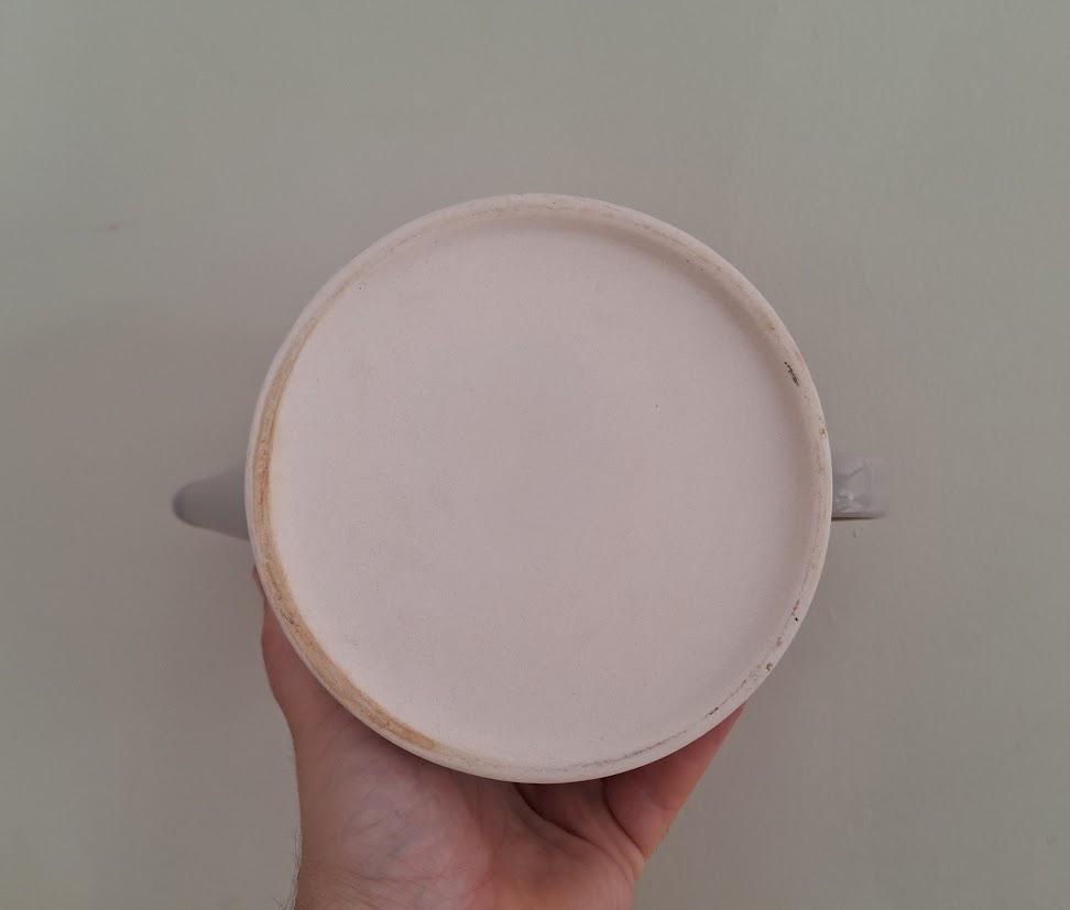 Minimalist Stoneware Coffee Pot  Modern Scandinavian Style in Soft Grey and White