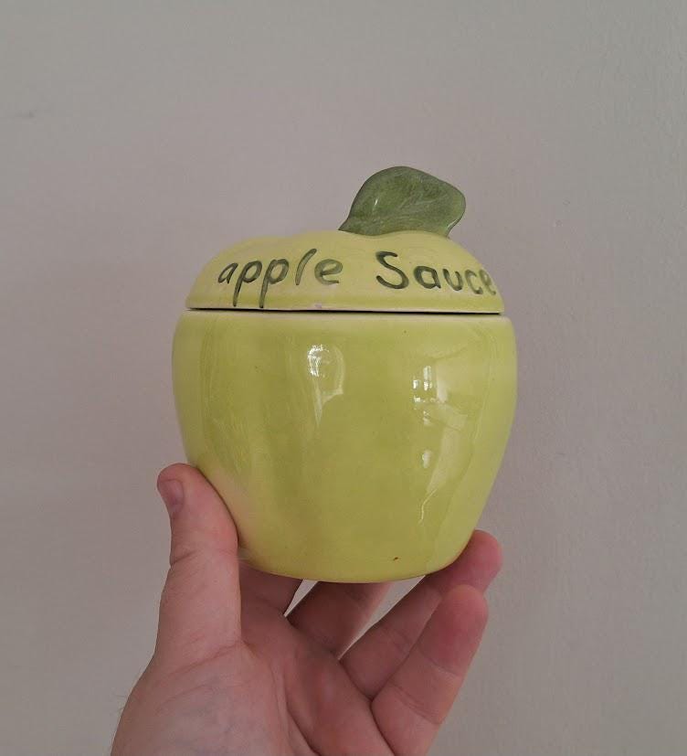 Vintage Royal Norfolk Apple Sauce Pot with Lid  Apple Shaped Ceramic Storage Jar  Novelty Fruit Kitchen Decor  Retro Apple Sauce Dish