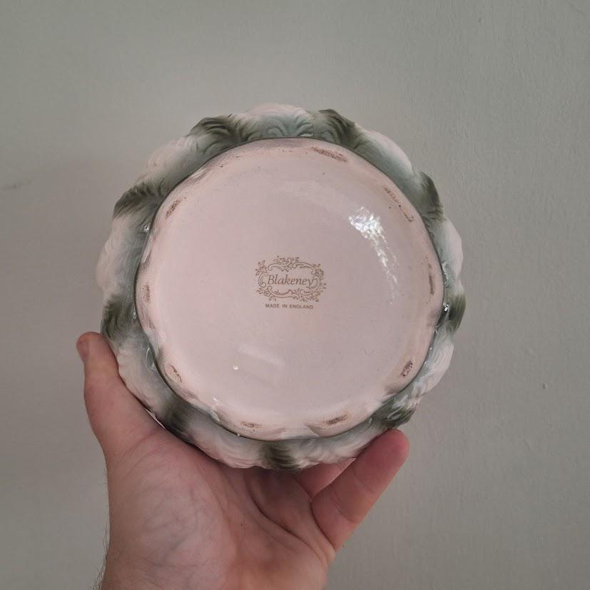 Large Blakeney Ceramic Lidded Jar with Raised Floral Design  Made in England