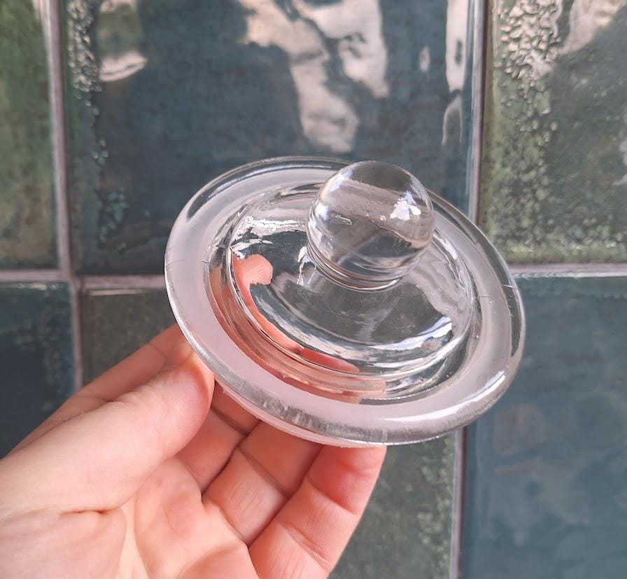 Vintage Glass Storage Jars Set of 3 Clear Kitchen Canisters With Lids Pantry Storage Apothecary Style Jars