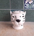 Novelty Dalmatian Head Cookie Jar, Ceramic Dog Biscuit Jar with Lid, Black White Spotted Storage Jar, Fun Kitchen Animal Storage