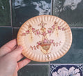 Vintage Crown Devon Trinket Dish / Pin Dish / Butter Pat, Floral Lyre Design, Fieldings England 1930s