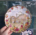 Vintage Royal Albert A Celebration of the Old Country Roses Garden Collector Plate Cottage Scene Bone China England Boxed