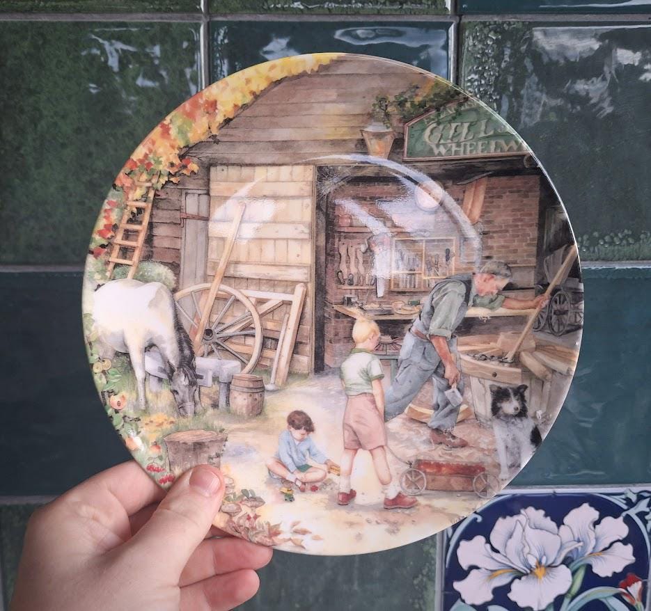 Royal Doulton The Wheelwright 1991 Susan Neale Collector Plate Old Country Crafts Vintage Decorative Wall Plate