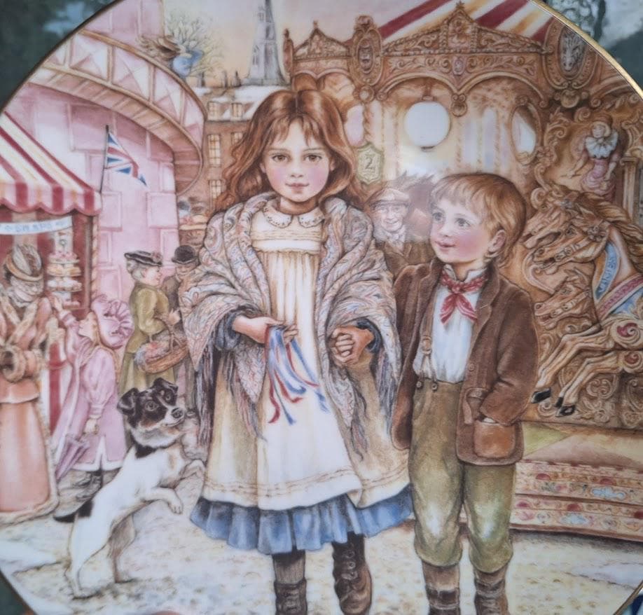 NSPCC Fairground Magic 1989 Christmas Plate Kate Aldous Vintage Collector Decorative Wall Plate England