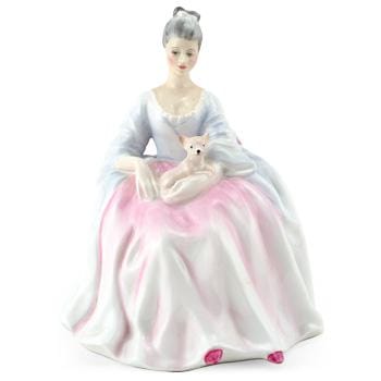 Royal Doulton Charlotte Figurine HN2423, Classic Pretty Ladies, Pale Blue & Pink Dress, John Bromley Design