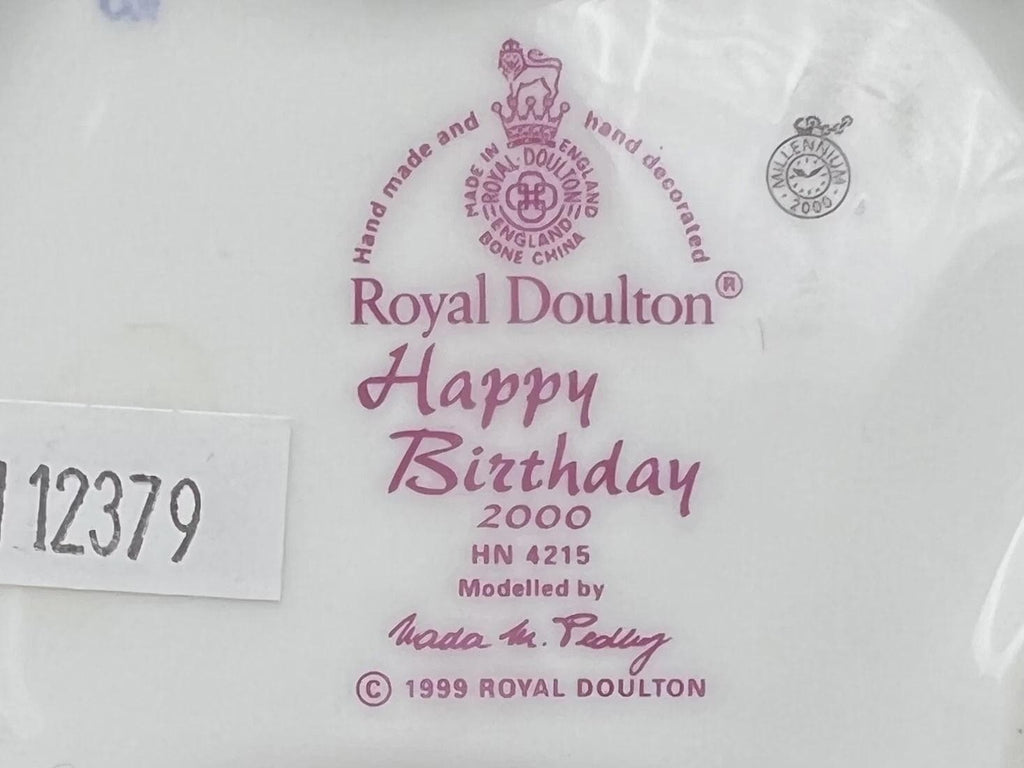 Royal Doulton Happy Birthday 2000 Figurine HN4215, Pink Dress Lady Figure, Nada Pedley Design