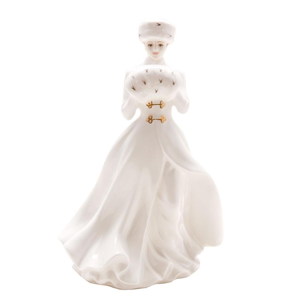 Royal Doulton A Winters Morn Figurine HN4622, Limited Edition White & Gold Figure, John Bromley Design