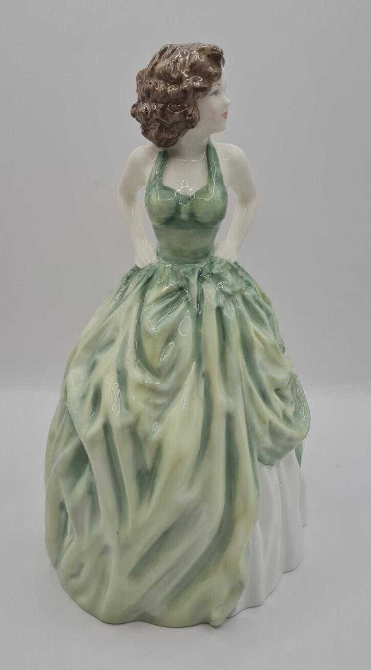 Royal Doulton Kelly Figurine HN4157, Retired Pretty Ladies, Green & White Dress Figure, Nada Pedley Design