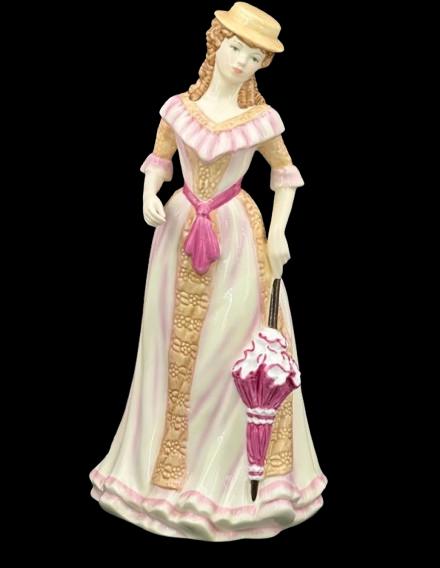 Royal Doulton Spring Figurine HN5321, Pretty Ladies Four Seasons, Pink Dress Lady with Parasol