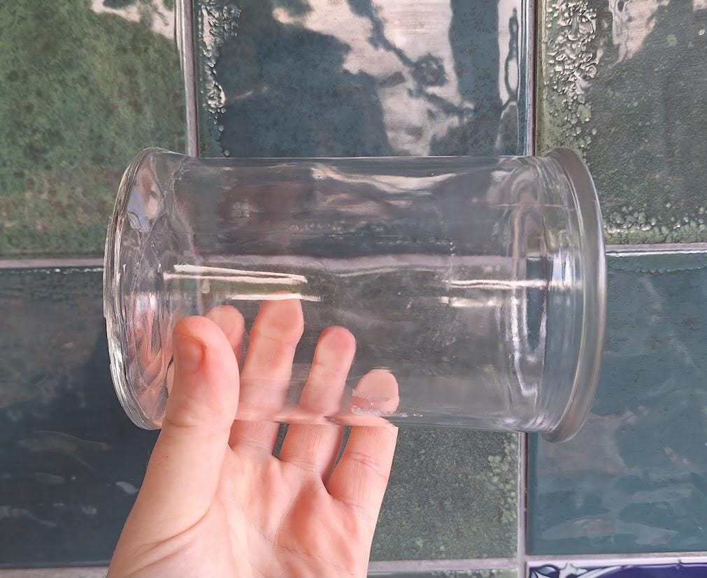 Vintage Glass Storage Jars Set of 3 Clear Kitchen Canisters With Lids Pantry Storage Apothecary Style Jars