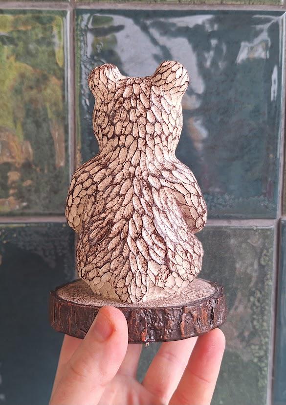 Vintage Bear Ornament Tea Light Holder Resin Wood Effect Rustic Woodland Decor Cabin Style Candle Holder