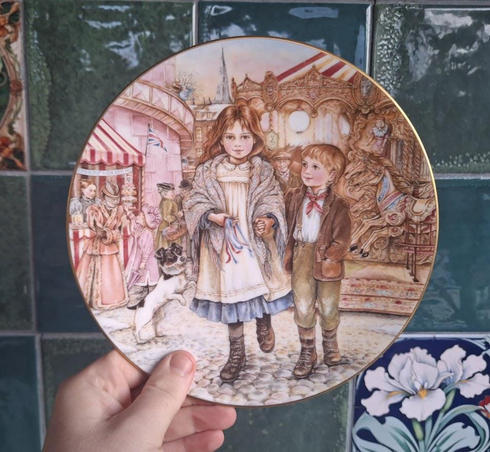 NSPCC Fairground Magic 1989 Christmas Plate Kate Aldous Vintage Collector Decorative Wall Plate England
