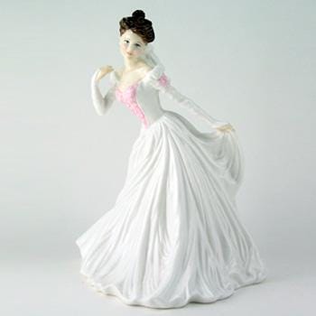 Royal Doulton Bride Figurine HN4324, Elegant White Wedding Dress Figure, Classic Bone China Lady Ornament