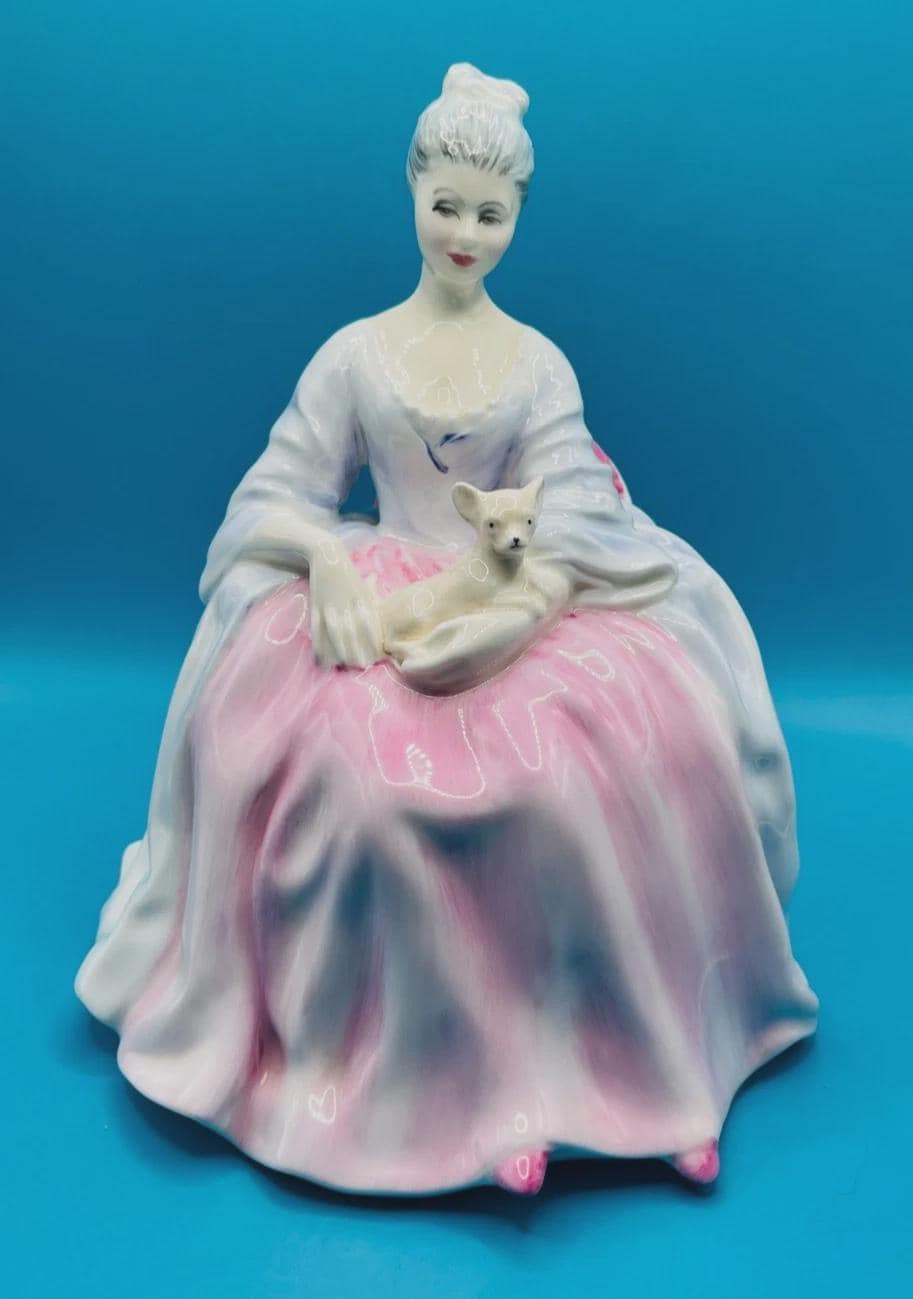 Royal Doulton Charlotte Figurine HN2423, Classic Pretty Ladies, Pale Blue & Pink Dress, John Bromley Design