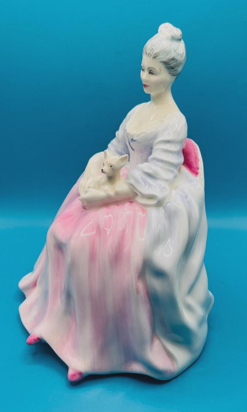 Royal Doulton Charlotte Figurine HN2423, Classic Pretty Ladies, Pale Blue & Pink Dress, John Bromley Design