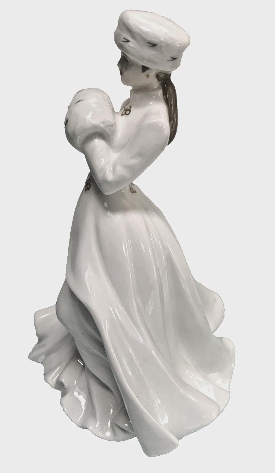 Royal Doulton A Winters Morn Figurine HN4622, Limited Edition White & Gold Figure, John Bromley Design