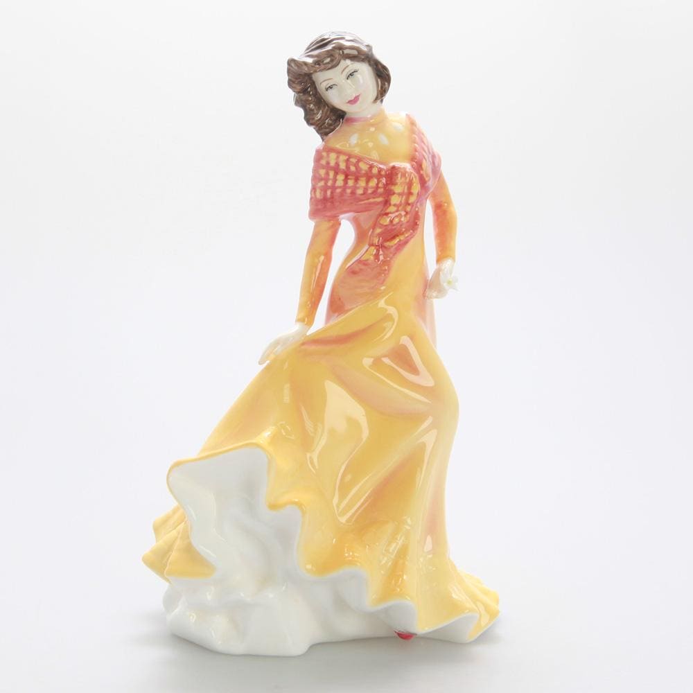 Royal Doulton Linda Figurine HN3879, Classic Pretty Ladies, Gold & Red Dress Figure, N. Pedley Design