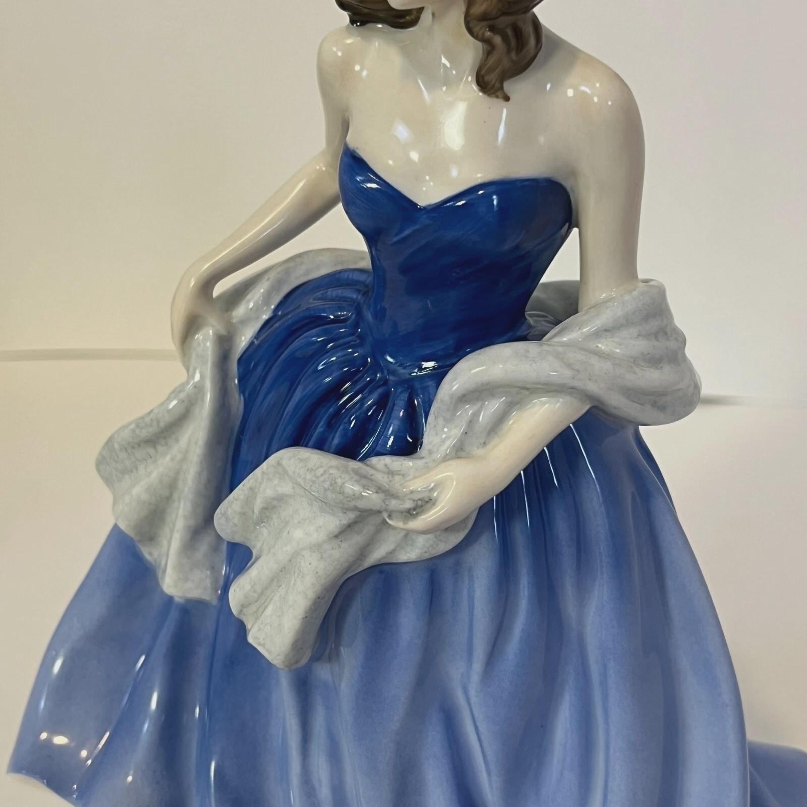 Royal Doulton Moonlight Serenade Figurine HN4530, Pretty Ladies New, Blue Dress Figure, John Bromley Design