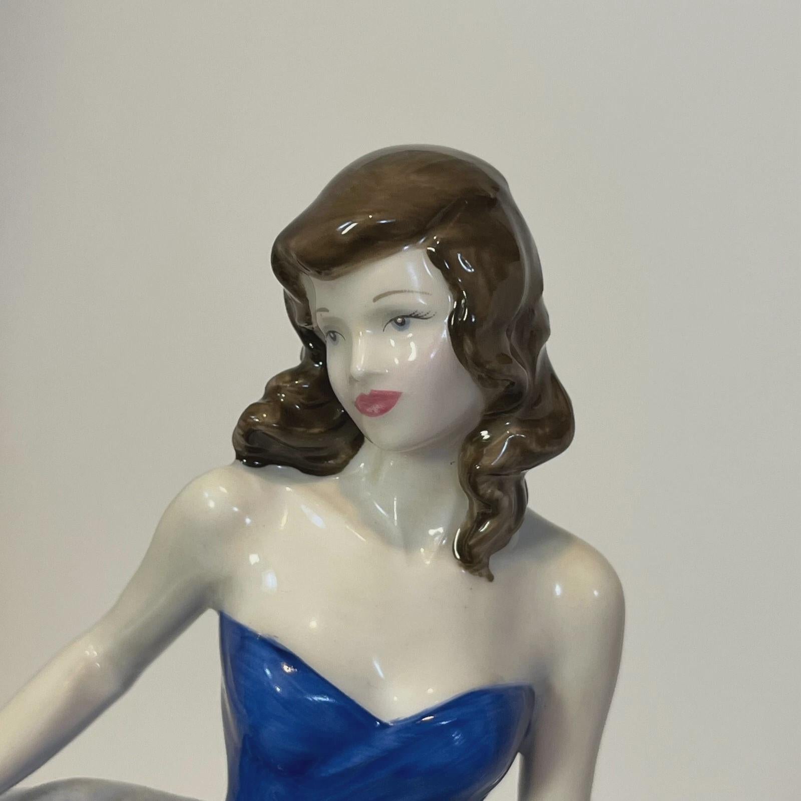 Royal Doulton Moonlight Serenade Figurine HN4530, Pretty Ladies New, Blue Dress Figure, John Bromley Design